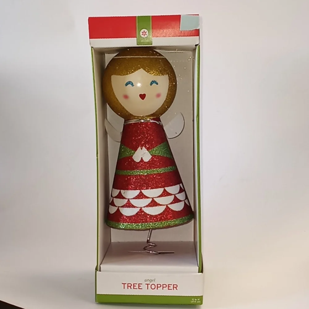 Glittery Angel Holiday Christmas Tree Topper Ornament Decoration 11.5